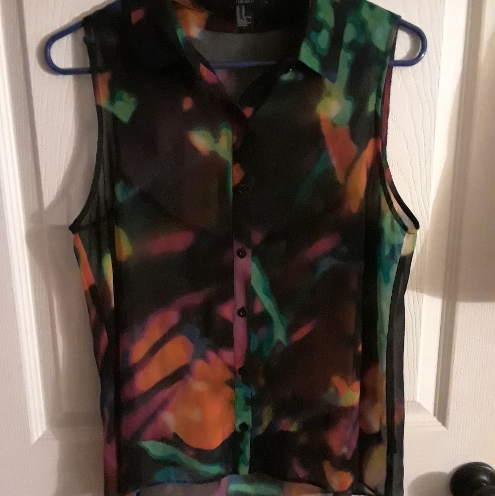Shear multi-colored blouse - Picture 2 of 5